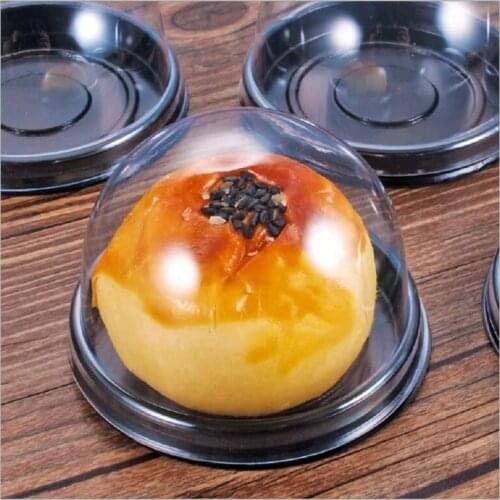 Hot 50PC Muffin Cupcake Container Disposable Mooncake Boxes Dome Egg Yolk Crisp Packing Box Wedding Birthday Gifts Supplies