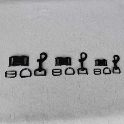 10 Sets 15mm 20mm 25mm Metal Adjuster Tri-Glides Belt Buckle Snap Clip Hook For Pet Dog Collar Leash Lobster Clasp DIY Accessory