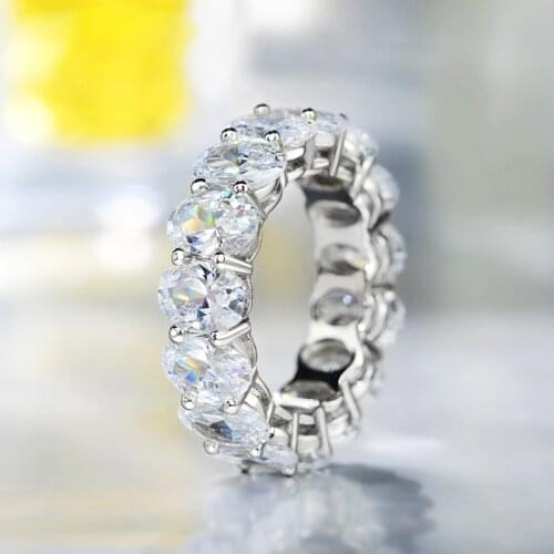 Trendy 100% 925 Sterling Silver Created Engagement Rings For Women Sparkling Party Jewelry Fine Jewelry Gift