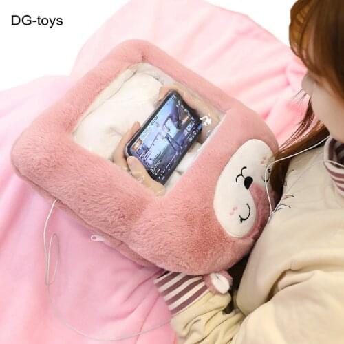 Stuffed Visible Play Game Animals Hand Warmer Unciorn Bunny Deer Plush Toy Winter Keep Warm Hand Cold Protective Tool Pilow Gift