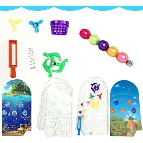 Mini Pinball Desktop Games Machine Cartoon Children Gifts Educational Toy Labyrinth Beads Ejection Peer Interaction Random Style