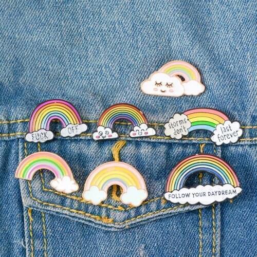 New Product Creative Rainbow Bridge Rainbow Suit Dripping Brooch Denim Bag Party Gift Fashion Jewelry