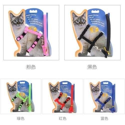 Dog Cat Collar Harness Leash Adjustable Nylon Pet Traction Harness Belt Cat Kitten Halter Collar Pet Products