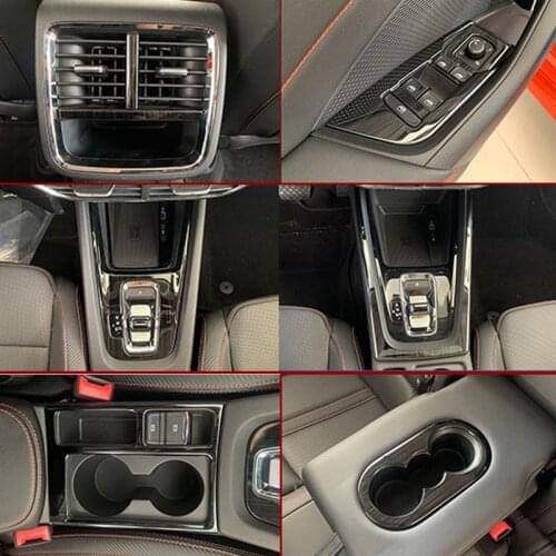 Black Scratch pattern for SKODA Octavia PRO 2021 Gear panel Centre air outlet Window regulator switch Decorative stainless steel