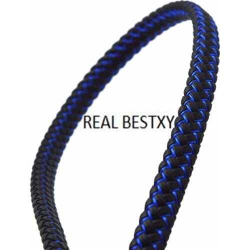 REAL BESTXY 1 Meter 12*6mm black Wide Braided Leather Cord Bracelet Findings Flat Leather Rope Thread For DIY Jewelry Making