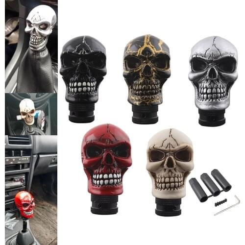 Skull Head Style Car Shift Knob Lever Car Truck Manual Gear Shift Knob Lever Shifter Gear Stick Hand Brake Cases Car Accessories