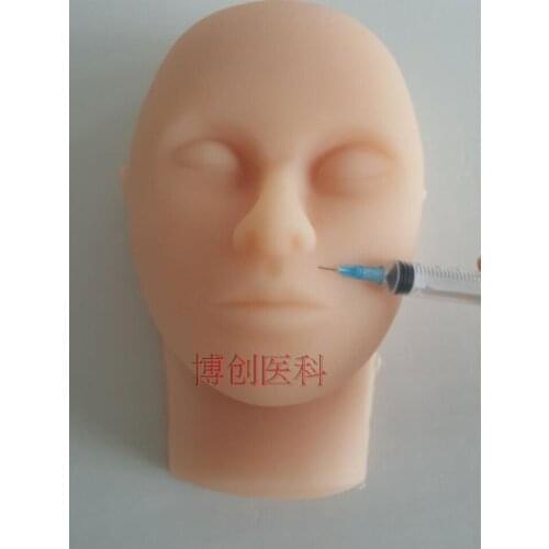 Silicone head educational model Injection skin suture practice facial model acupuncture massage