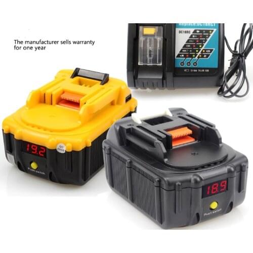 USB Battery 6000mah Replacement for Makita BL1815 BL1830 BL1835 LXT400 194204-5 194205-3 194309-1 BDF450 18V(1 Piece)
