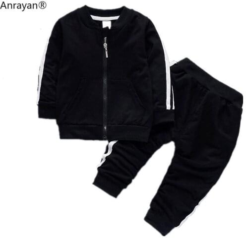 Fashion Spring Autumn Baby Boys Girls Cotton Jacket Pants 2pcs/sets Infant Tracksuit Kids Clothing Suts Children Zipper Clothes