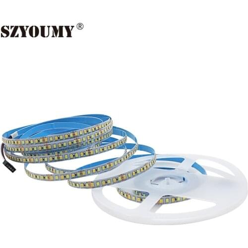 SZYOUMY SMD 2835 led strip Dual white dimmale color temperature CCT 12V 24V Double colour 180led/m led strip TAPE
