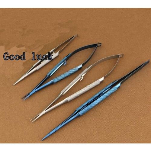18cm Lock Titanium Needle Holder Microsurgical Instruments straight head Surgical Ophthalmic Needle Holder Clamp Tool