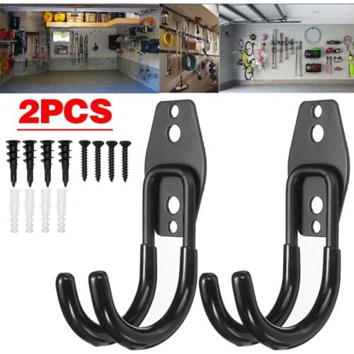 2Pcs Heavy Duty Storage U-Hooks Garage Bike Ladder Wall Mounted Large Brackets For Home Warehouse Storage Hooks