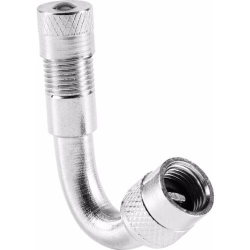 1 PCS 45/90/135 Degree Angle Car Motorcycle Bike Tyre Valve Tube Extension Adapter Silver Adaptor