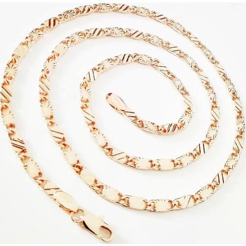 2021 Top New Fashion Necklace 585 Rose Gold Color Women Jewelry Classic 60cm Long Lady Necklaces Chain Birthday Gift