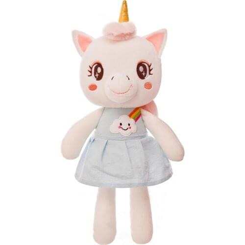 40cm Pink girl heart Unicorn plush doll a baby doll in a skirt birthday present