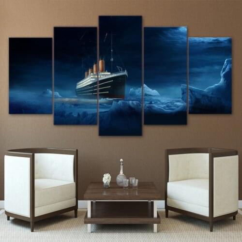 5d diamond mosaic 5 Panel Titanic Iceberg landscape full square round diamond painting diy handwork embroidery with diamonds