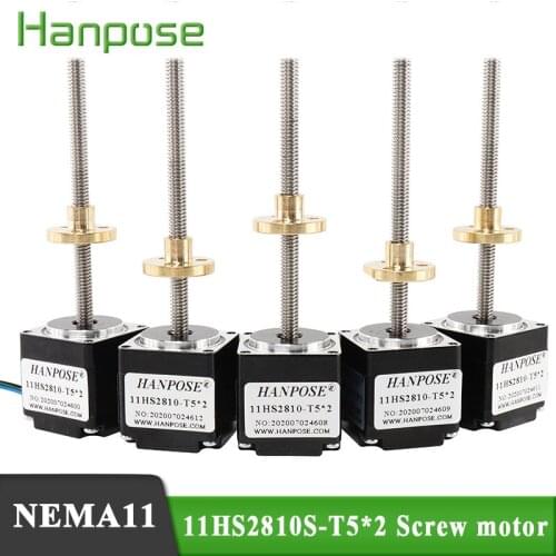 5pcs NEMA11 Screw motor 11HS2810-T5*2 200/250 /300mm Screw Rod Linear Stepping 28 Motor with Trapezoidal Lead for CNC Router