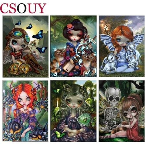 5D Diy Diamond Painting Cross Stitch Animals &Cartoon Girl Full Square/Round Diamond Embroidery Gift Home Decor Mosaic Needlwork