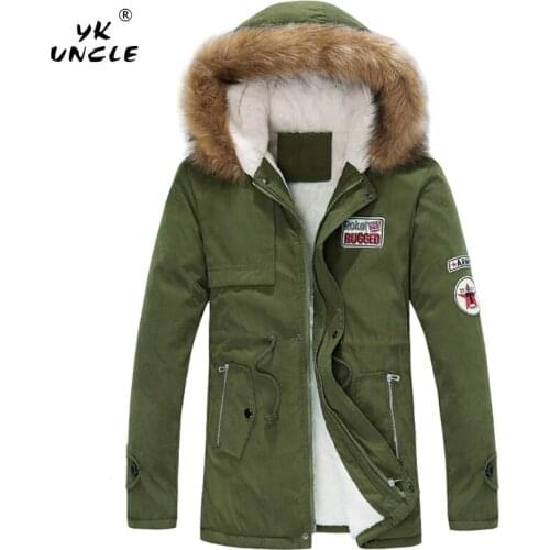 YK UNCLE Brand Mens Winter jacket 2018 New Fashion Windproof Warm Wool Liner Winter jacket Men Hooded Parka Men Winter Coat Men