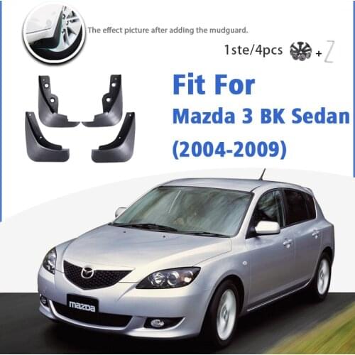 Mudguard For Mazda 3 BK Saloon Sedan 2004-2009 Front Rear 4pcs Mudflaps Mudguards Car Accessories Splash Guard Fender Mud Flap