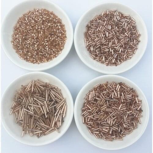20g/Lot Champagne Seedbeads Czech Glass Seed Spacer Tube Bugles beads For Jewelry Making Embroidery DIY Sewing Accessories