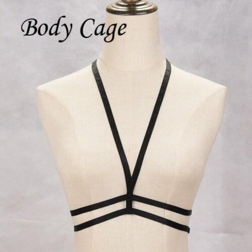 Body Cage harness Cupless Bra Lingerie Erotic Bondage Plunge Club Burlesque Kinky Sexy dress with Dancer Carnival costumes