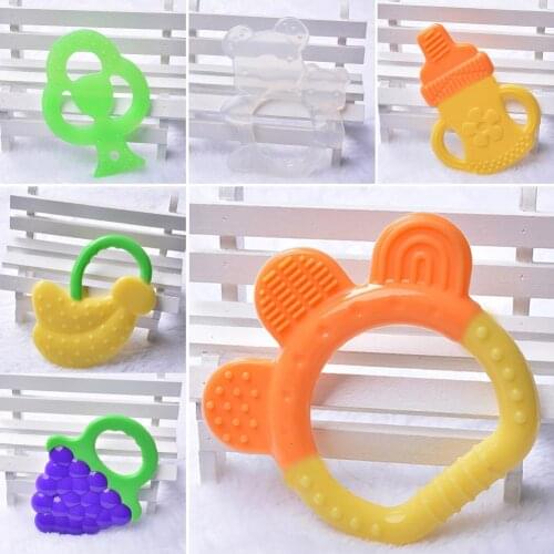 Baby silicone molar stick Baby products Fruit styling teether Biting music molars Saliva towel accessories Teething Toy New