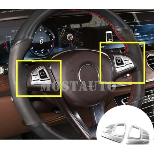 For Benz E Class W213 S213 Interior Steering Wheel Button Trim Cover 2017-2018 8pcs Car Accessories Interior Car Decor Car Trim