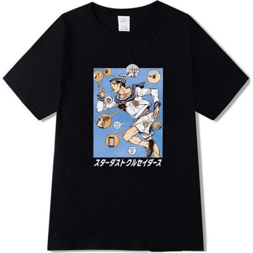 2021 Men/women Causal T Shirt Anime Jojo Bizarre Adventure Graphic Print T-shirt Fashion Creative O-neck Short Sleeved Unisex