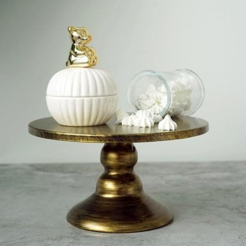 Metal Cake Stand, Round Cupcake Stands, Wedding Birthday Party Dessert Cupcake Cookie Candy Pedestal Display Plate, 8