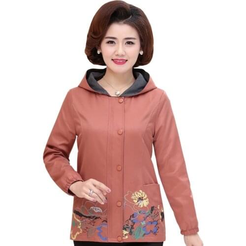 4XL 5XL Women Short Jacket Coats Autumn Long Sleeve Windbreaker Female Large Size Hooded Print Coat Elegant Casual Outwear R88