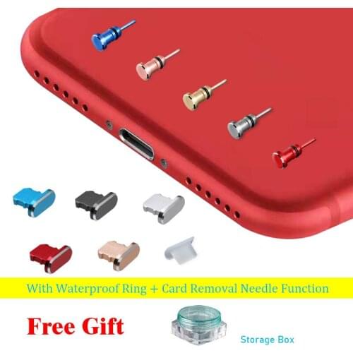 Apple Mobile Phone Metal Dust Plug Set Mobile Phone Charging Port 3.5 Mm Earphone Headphone Jack To Take Back The Card Pin