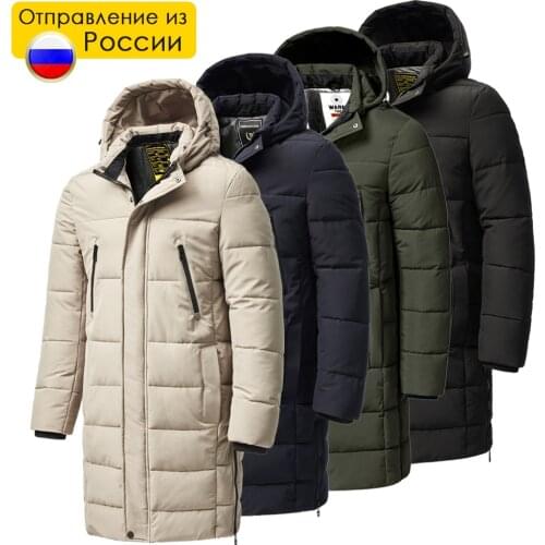 Men 2021 Winter New Plus Long Warm Thick Hood Parkas Jacket Coat Men Autumn Outwear Outfits Classic Windproof Pocket Parka Men