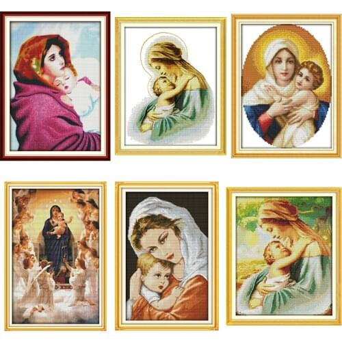 Madonna and Child series Pattern Count Cross Stitch Kit 11CT 14CT Needlework Embroidery Religious Character Decorative Painting