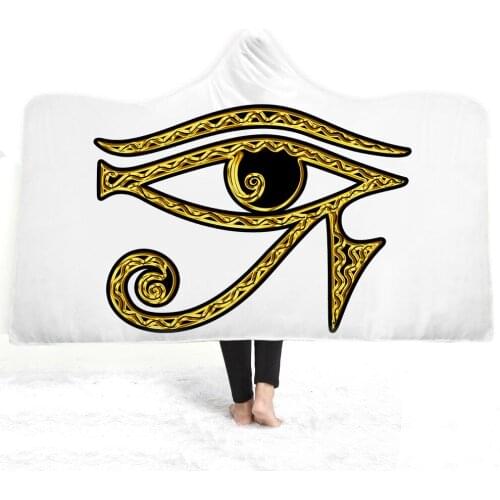 Eye Hooded Blanket Mandala Blanket Hand Blue Microfiber Wearable Blanket Hoodie Peacock Feather Bedding