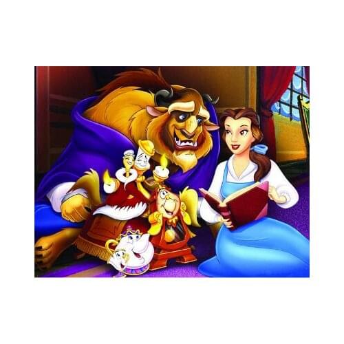 Full Square/Round Diamond Painting The Princess and The Beast 5d Diamond Embroidered Cross Stitch Home Decor Chrismas Gift