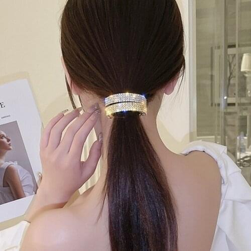 Half Round Shaped Hair Clip Full Rhinestone Inlaid Alloy Fashion Elegant Shiny Womens Accessories Gifts for Girls BH