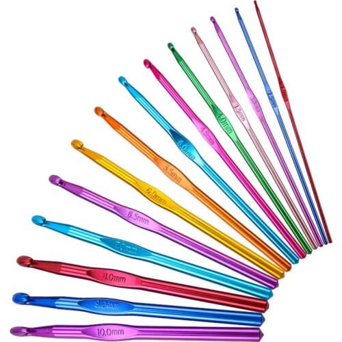 QIAO Crochet Hook Knitting Needle Aluminum Sewing Accessories For Yarn Needlework Knitting Crochet Hook Needle Sewing Tools