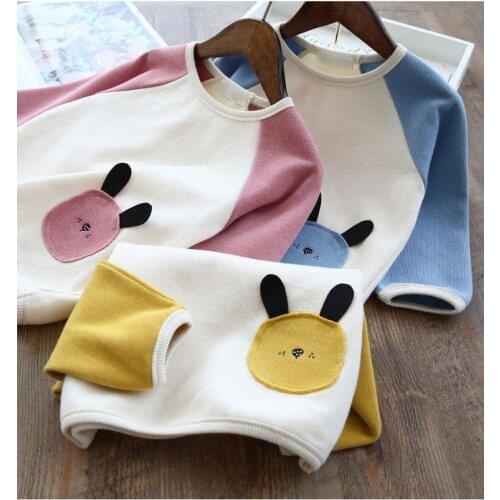 2 3 4 5 6 Years Baby Kids Shirts Casual Cartoon Long Sleeve Splice Tops for Girl Boys Clothing Autumn Thicken Children Shirt New