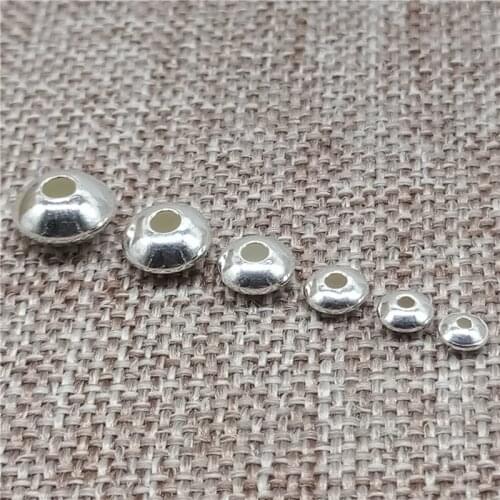 925 Sterling Silver Saucer UFO Beads Spacer 3mm 4mm 5mm 6mm 7mm 8mm for Bracecle Necklace
