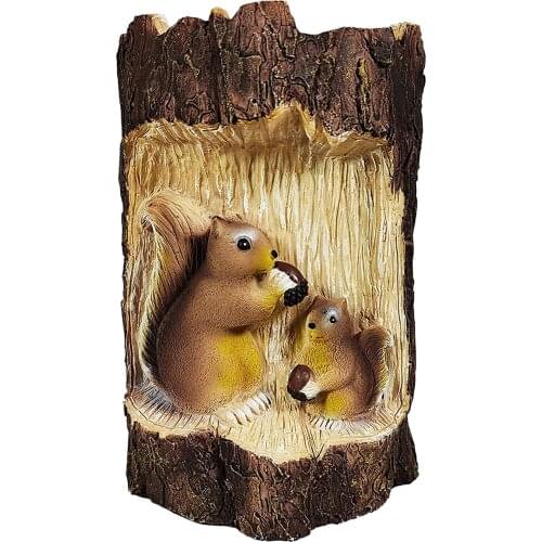 Solar Garden Squirrels Resin Crafts Gardening Lawn Lamp Courtyard Landscape Decorative Sculpture Crafts