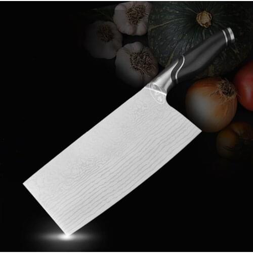 MISGAR Patterned Steel Chinese Style Chef Knife Kitchen Knife Cutting Meat Chop Bone Dual-purpose Knife Household Cooking Knives