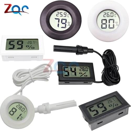 Mini LCD Digital Thermometer Hygrometer Temperature Indoor Convenient Temperature Sensor Humidity Meter Gauge Instruments Cable
