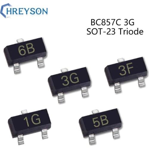 50Pcs SMD NPN Power Transistor Triode BC807-40 6C BC807-25 5B BC846B 1B BC847A 1E BC847C 1G BC857C 3G BC857A 3E SOT-23 IC