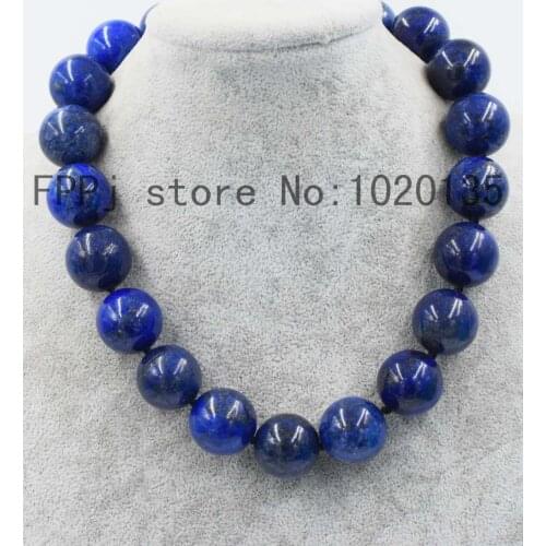 Wow! lapis lazuli round blue 10- 20mm necklace 18inch wholesale beads FPPJ nature