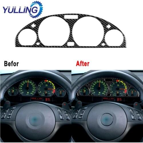 Carbon Fiber Internal Instrument panel decorative frame Dashboard cover Stickers trim Interior For BMW E46 M3 1998-2005