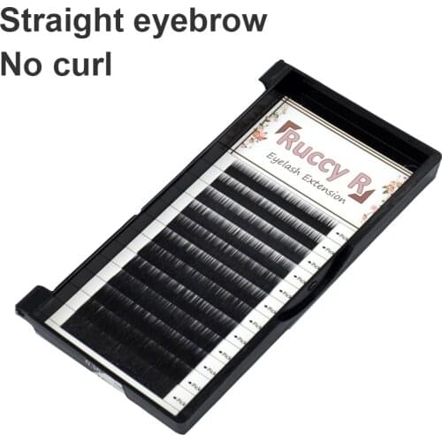 High Quality Straight Eyebrown Extensions Black Dark Brown False Eyebrow 12 lines