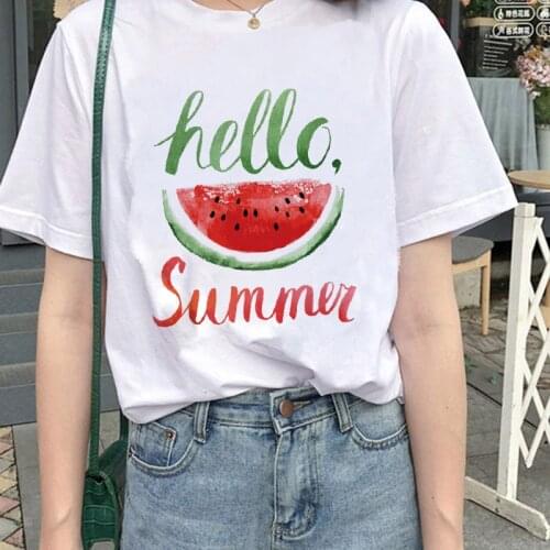 2021 New Watermelon Cartoon Fruit Fun Graphic Printed Female T shirt Harajuku Ladies Tshirt Summer Short Sleeve t shirt women