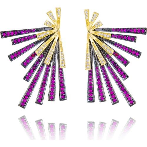 GODKI New Luxury Sparkling Earrings For Women Nigerian Style Full Cubic Zirconia Inlaid Dangle Drop Earrings Statement Jewelry