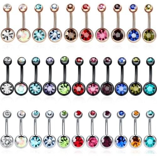 1Pc Sexy Dangling Navel Belly Button Rings Belly Piercing Crystal Stainless Steel Woman Body Jewelry Barbell Women Accessories